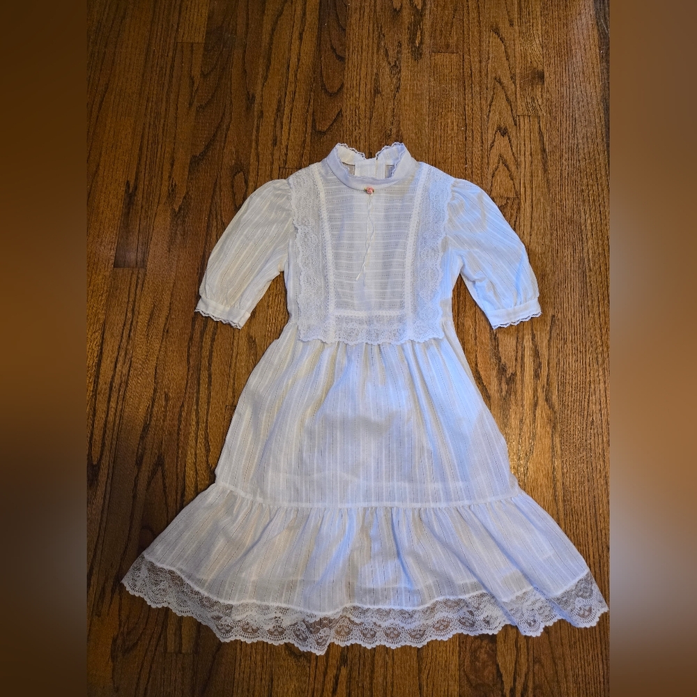 Vintage 70s Edwardian Gunne Sax Mini Dress size XS